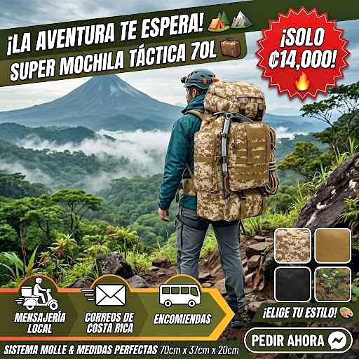 Mochila táctica de camping de 70 litros